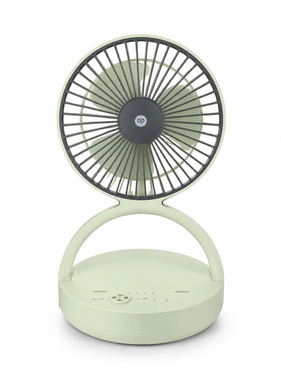 پنکه شارژی رومیزی Duration Power مدل DP-7637 | باتری 8000 میلیآمپری | دارای چراغ LED و هولدر گوش