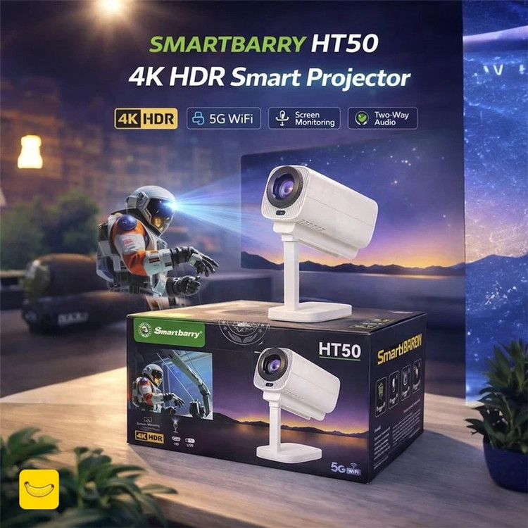 ویدئو پروژکتور هوشمند اسمارتبری Smartbarry مدل HT50 همراه پاوربانک 20000mAh