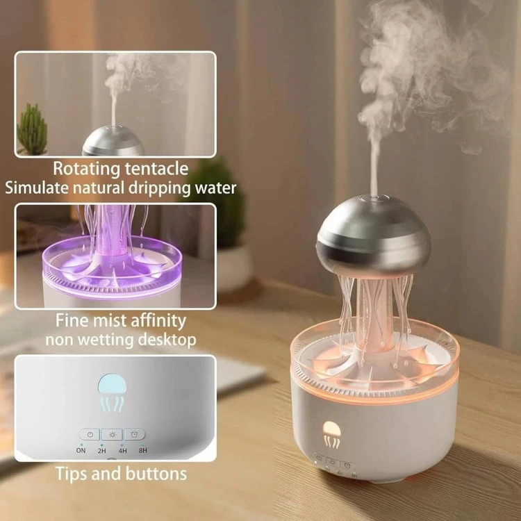 شبیه ساز باران_ دستگاه بخور سرد عروس دریایی نسخه جدید مدل V73 برند Dynamic jellyfish Aromatherapy Machine